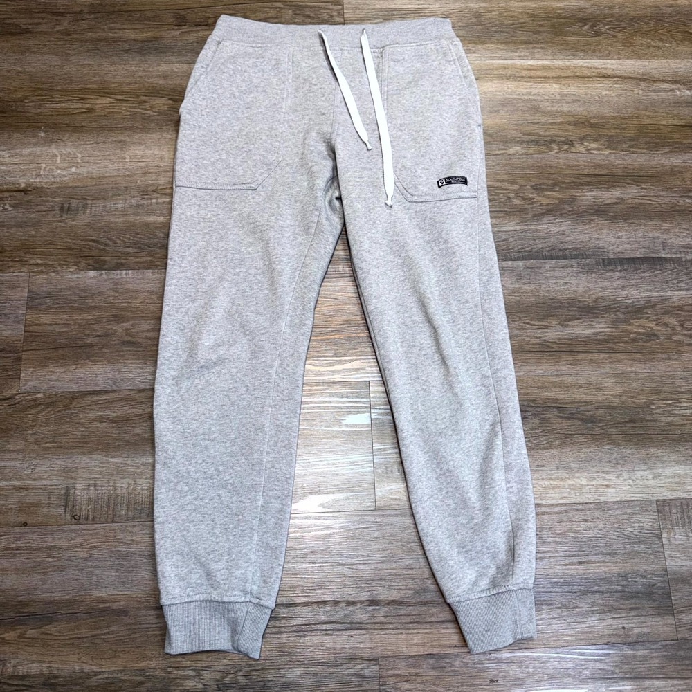 Y2K Southpole Gray Fleece Jogger Sweatpants Mens Small White Drawstring Logo